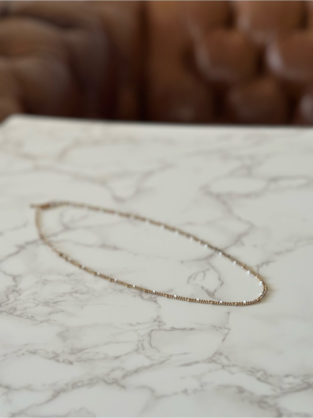 Gold Tone Necklace with adjustable closure *measurements in photos